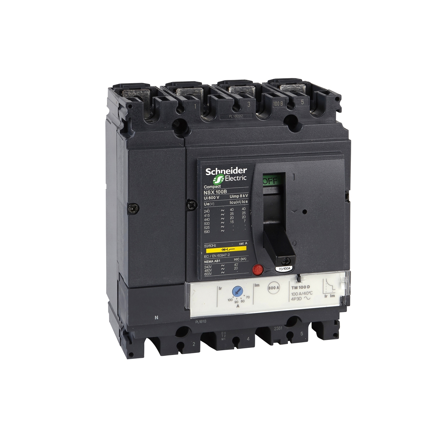 LV429865 Силовой автомат NSX 100, TM, 50кА, 4P, 32А Schneider Electric Compact 