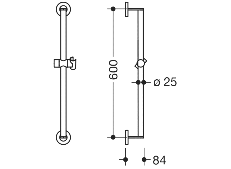 900.33.03040 держатель для душа HEWI System 900 - Вид №1