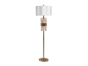 Напольная лампа из нержавеющей стали с кристаллами