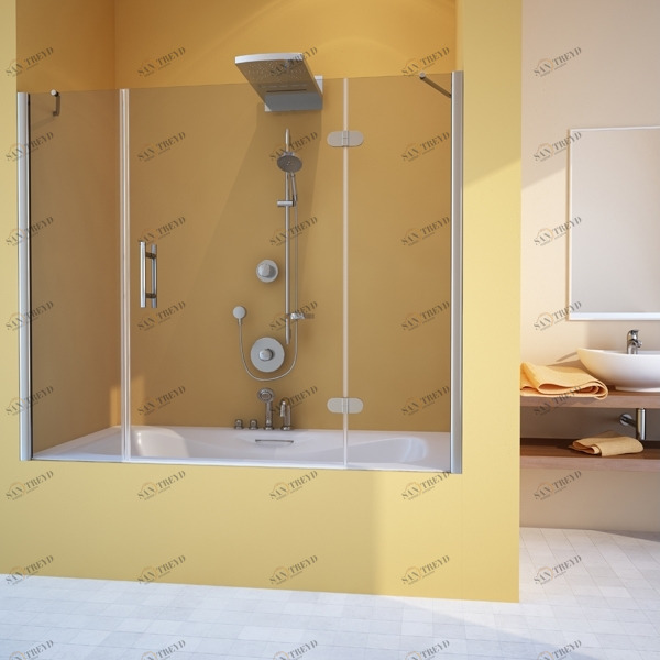 150X150GV103 Душевое ограждения на борт вынны GUTEWETTER Германия LUX