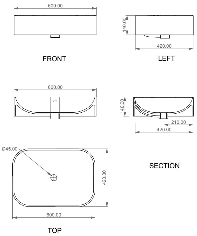 Керамическая прямоугольная столешница GSG Ceramic Design ARCH-00049444 - Вид №2