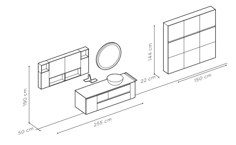 Подвесной умывальник из термо текстурированного и матового лака ARBLU Dress System ARCH-00078274 - Вид №6