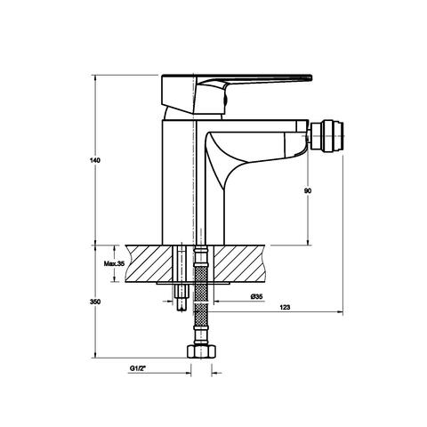 Orange Otto M22-031cr однорычажный смеситель для биде Хром sun-id-1516904 - Вид №1