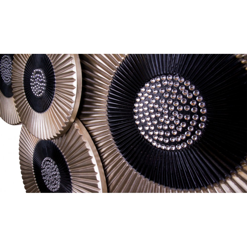 Панно на стену из дерева dimension со стразами сваровски 130*85см. EVENHOME ДИЗАЙНЕРСКИЕ 129705 Коричневый;чёрный;серебряный  - Вид №2