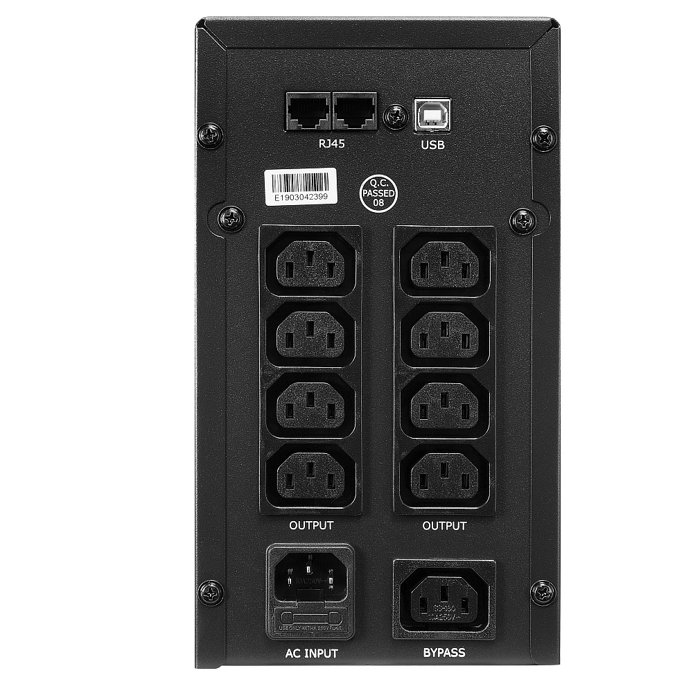 CMU-SP800IEC LCD USB Ибп 800va/480w, металл, 1x12v/9ah, выходные розетки 8*iec с13 + 1*iec с13 bybass, трансформатор avr 140-290v, cъёмный кабель 1.8 м, порт rj-11/45, порт usb, lcd-экран, защита батареи от полного разряда, от перегрузки, от кз, по Crown Santreyd  - Вид №1
