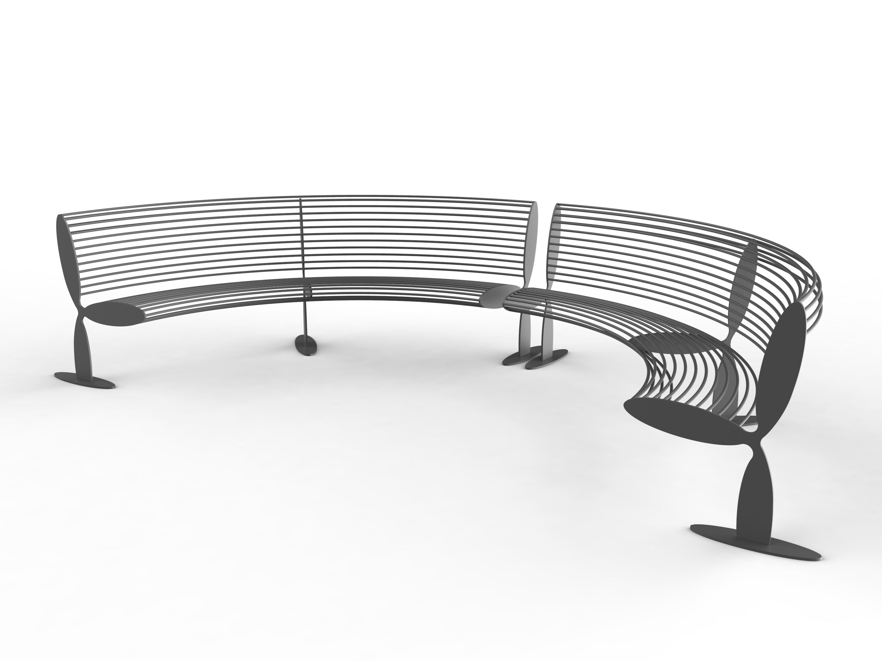 Стальная модульная изогнутая скамья со спинкой CITYSì CALIFORNIA IN ARCH-00114671