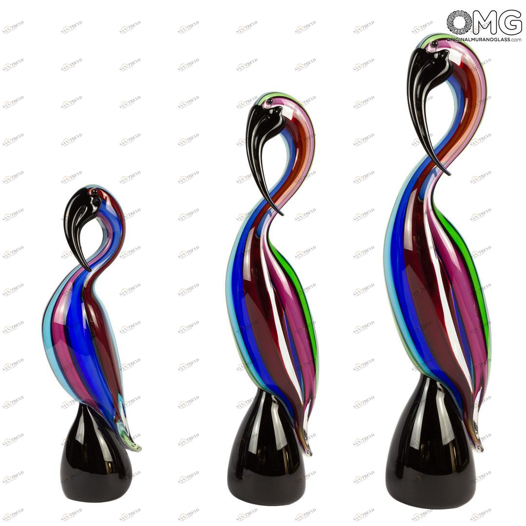 2851 ORIGINALMURANOGLASS Скульптура Красочный тукан - Original Murano Glass OMG 6 см 