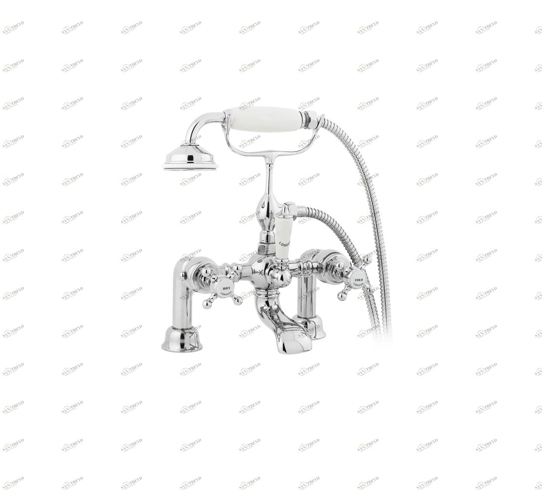 Gentry Home Смеситель для раковины мостик на 2 отверстия 200мм Mayfair Хром GH102400