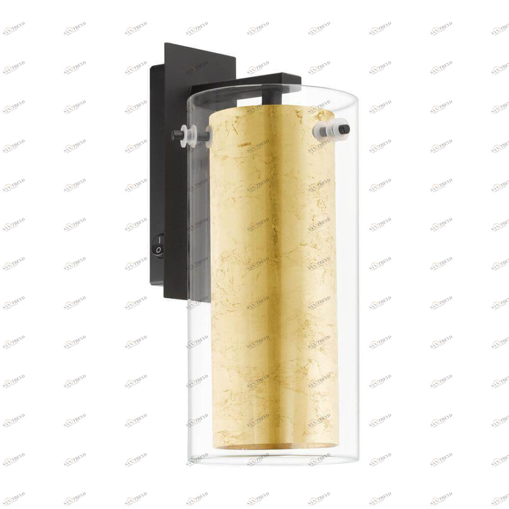 Бра со стеклянным плафоном золотое Pinto Gold 97839 EGLO PINTO GOLD 00-3929369 Золото;черный 