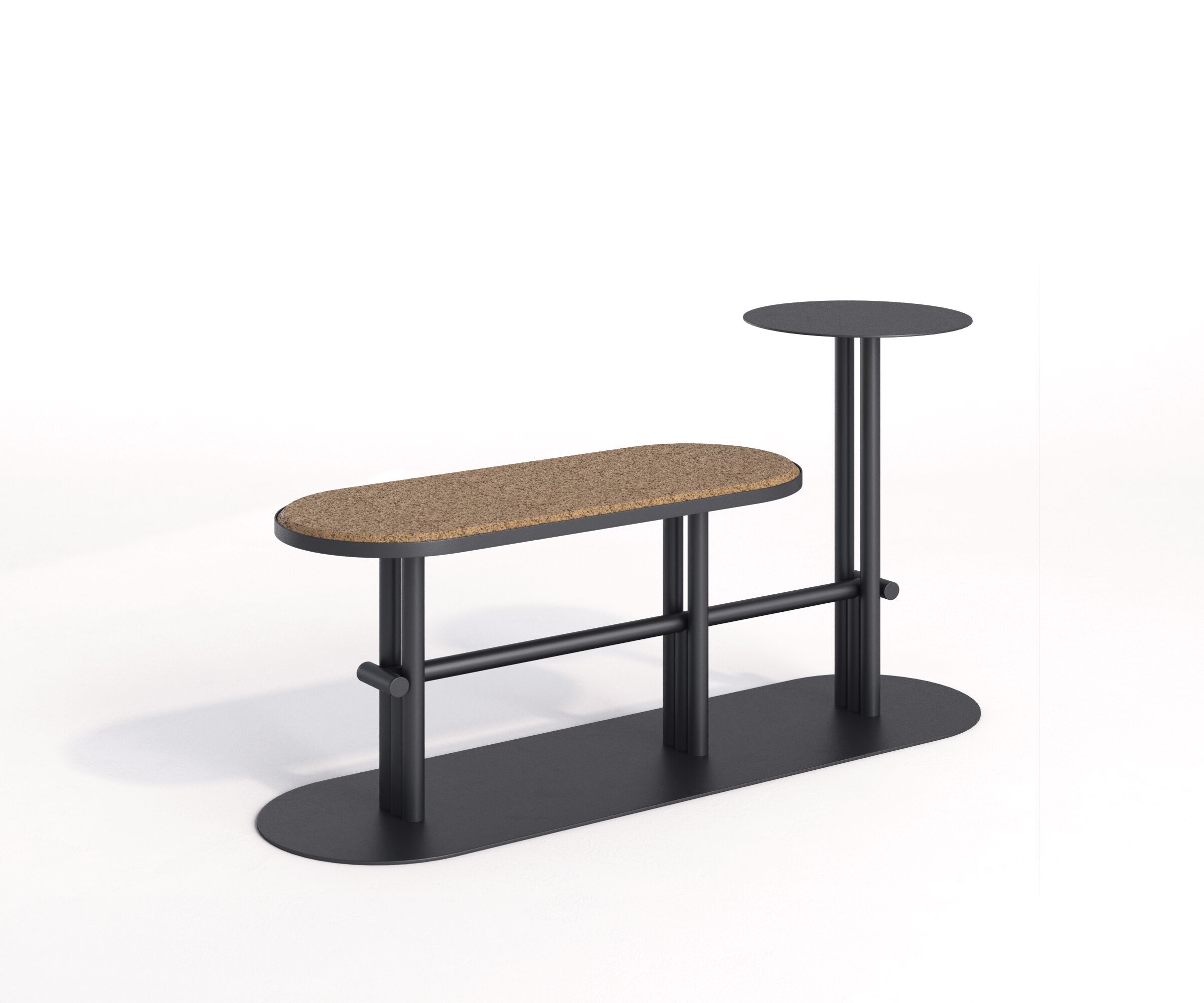 Стальная и пробковая садовая скамейка с журнальным столиком Joyf точка ARCH-00150615 - Вид №7