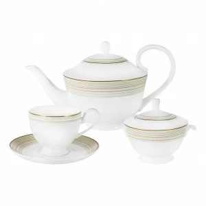 Чайный набор фарфоровый белый с золотым 14 предметов "Ричмонд" ANNA LAFARG EMILY РИЧМОНД 00-3946883 Белый;золото