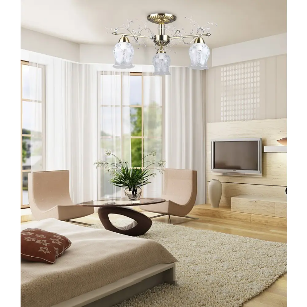 Люстра Clematis 3xE14x60 Вт LAMPLANDIA STLM-2155477 - Вид №8