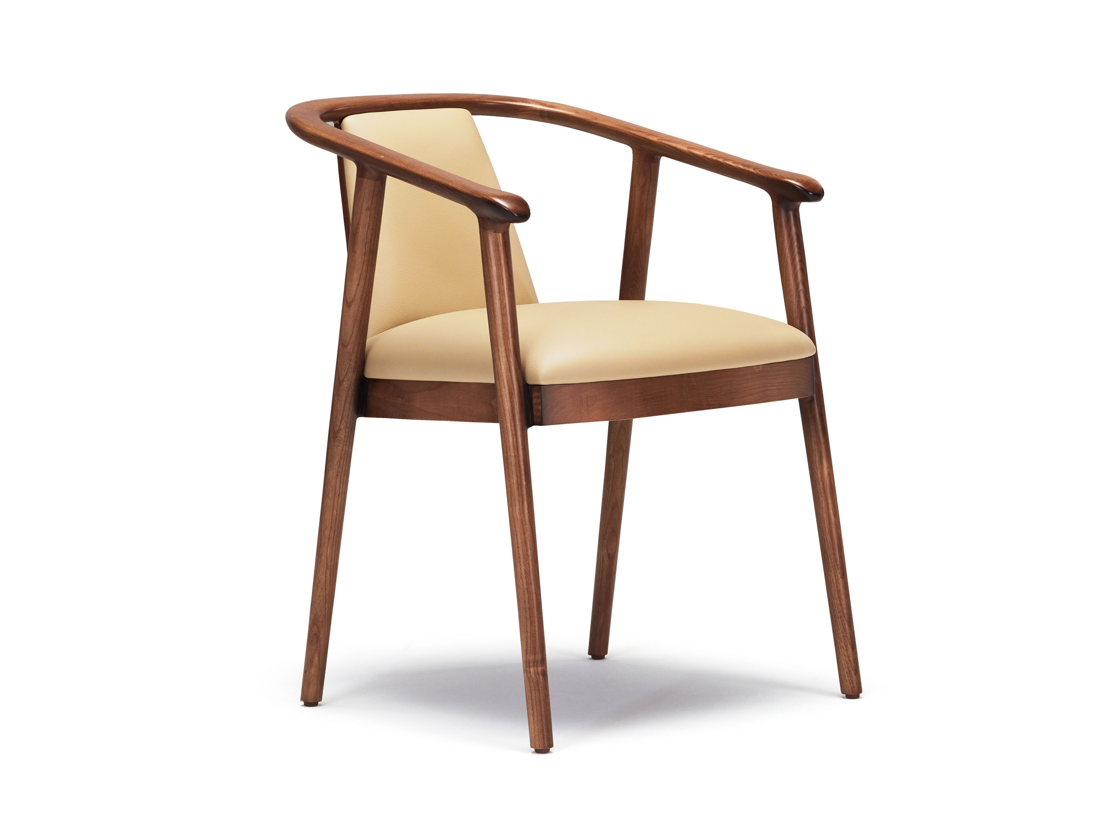 Стул из кожи и ясеня с подлокотниками Papell Design гостиница ARCH-00077504