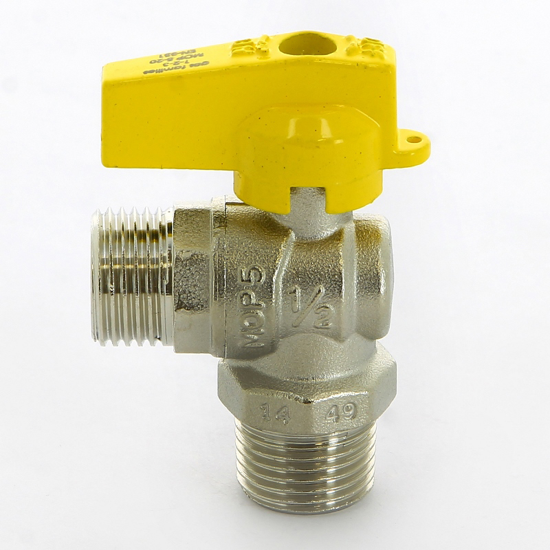 Кран шаровой для газа НН угловой NORMGAS флажок F.I.V. 1/2" FIV 8113R076 - Вид №3