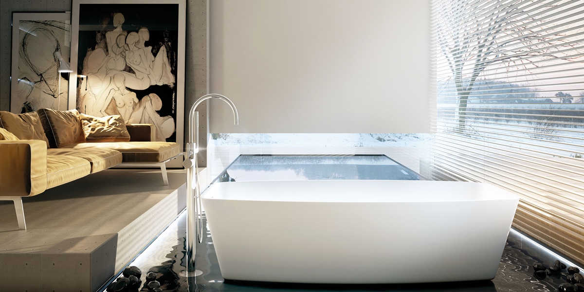 Design Ванна из Corian 1700x800x500 One Tub белая MOMA Design ONTUB1800 - Вид №1