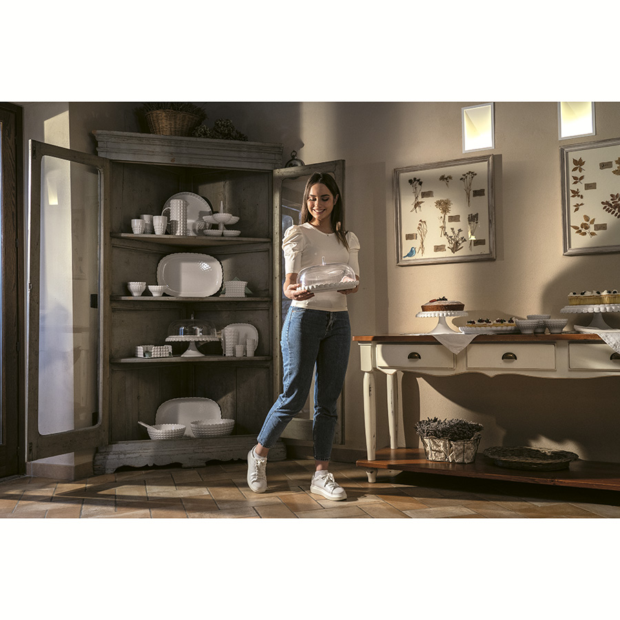 199400156 Блюдо для торта с крышкой tiffany, D36 см, акрил, молочно-белое Guzzini  - Вид №1