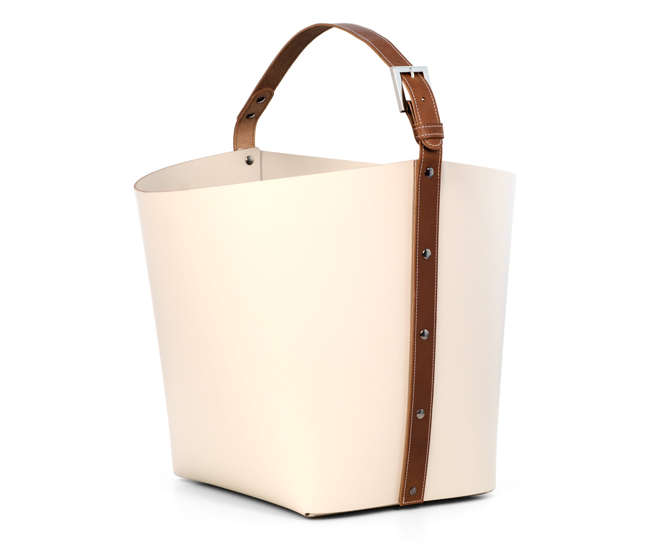 Корзина Ovo с ручкой - 40X44XH39 см / Тан / регенерированная кожа_верблюжья Pinetti 70.1181.082.011 - Вид №2