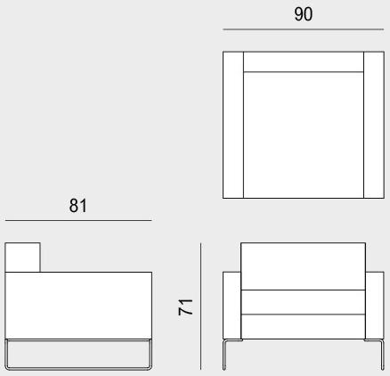 Viganò Кожаное кресло с салазками и подлокотниками Cubiko sun-id-1347407 - Вид №5