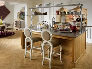 L'Ottocento Кухня вишневого цвета с островом Floral