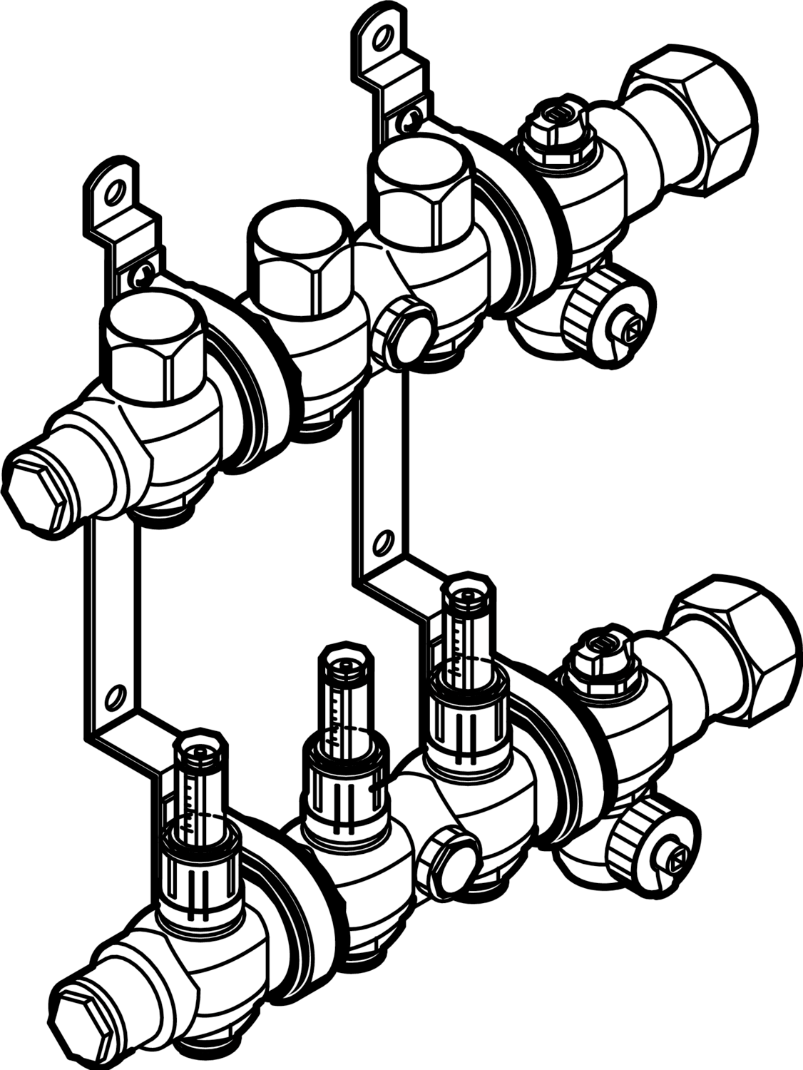696 054 1) Модель 1005 Трубопроводные системы  Fonterra панельное отопление  Коллекторы  Нержавеющая сталь Santreyd  - Вид №1