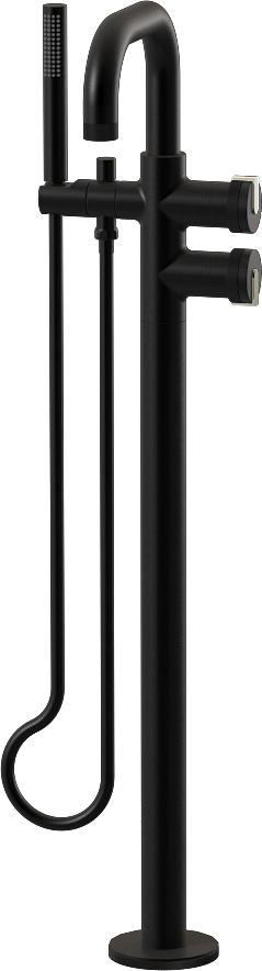 E-11557-R1MBK-L1PC-MBK Смеситель напольный отдельностоящий (внешняя часть) GRAFF MOD+