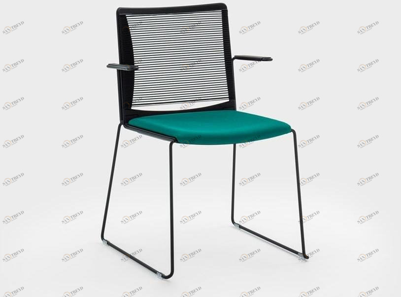 Viganò Тканевый стул на санках с подлокотниками Winner sun-id-1515658