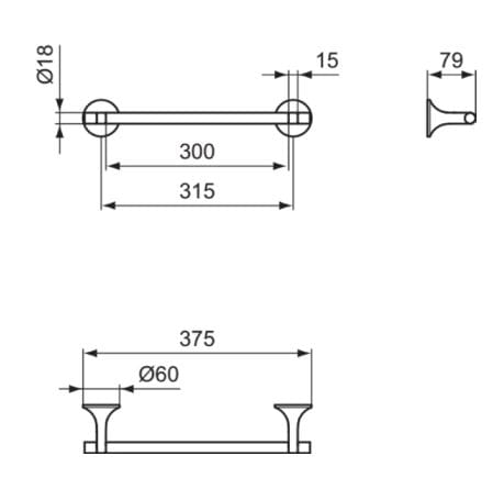 Металлический держатель для полотенец Ideal Standard La Dolce Vita ARCH-00059057 - Вид №3