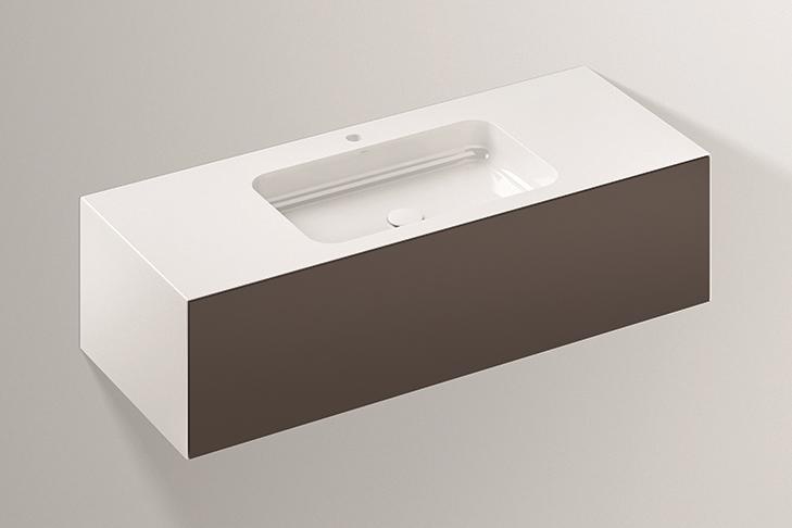 5157813000 Умывальник с тумбой, wp.folio5, белая, proshield, лакированная, шелковисто-матовый блеск, затененная земля Alape серия FO (Folio) 