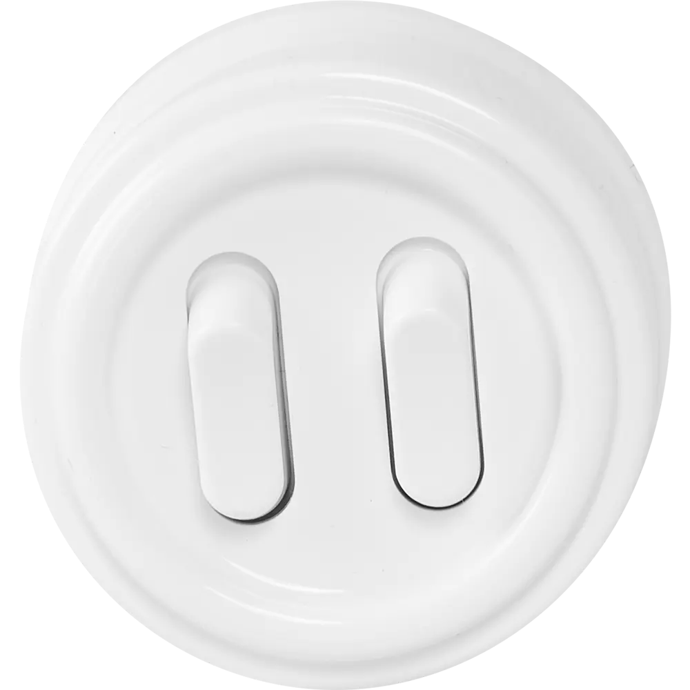 84229194 Выключатель Electraline двухклавишный белый STLM-0047229 Лофт - Вид №1