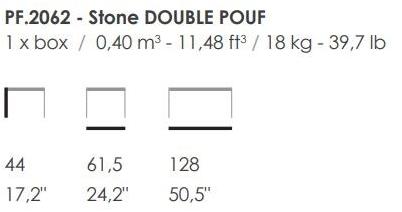 Fenabel Прямоугольный пуф из ткани с обивкой Stone Pf.2062 - Вид №2