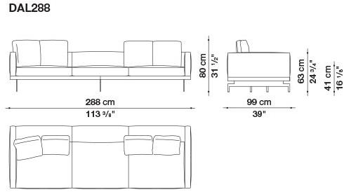 B&B Italia 3-х местный тканевый диван с шезлонгом Dock sun-id-1355318 - Вид №196