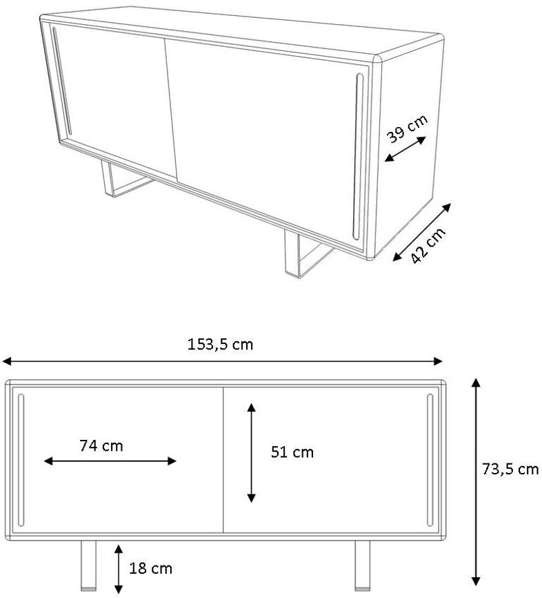 müller möbelfabrikation Буфет металлический с раздвижными дверцами  K16 s3  - Вид №3