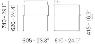 Pedrali Мягкое кресло-санки с подлокотниками Box 741 - Вид №7