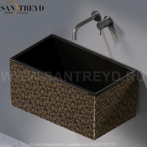 L112401G Подвесная раковина настенная прямоугольная A. e T. Italia Tower черная