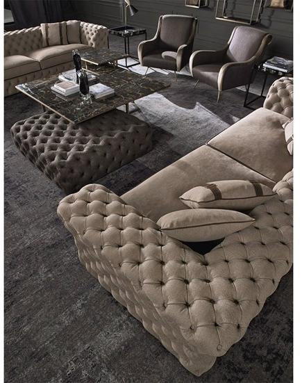 Gianfranco Ferré Home Стеганый 3-местный кожаный диван King's cross sun-id-1366451 - Вид №2