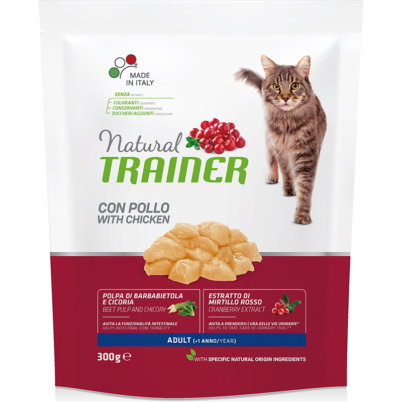 ПР0031782 Корм для кошек TRAINER Natural на основе свежего мяса курицы сух. 300г NATURAL TRAINER 
