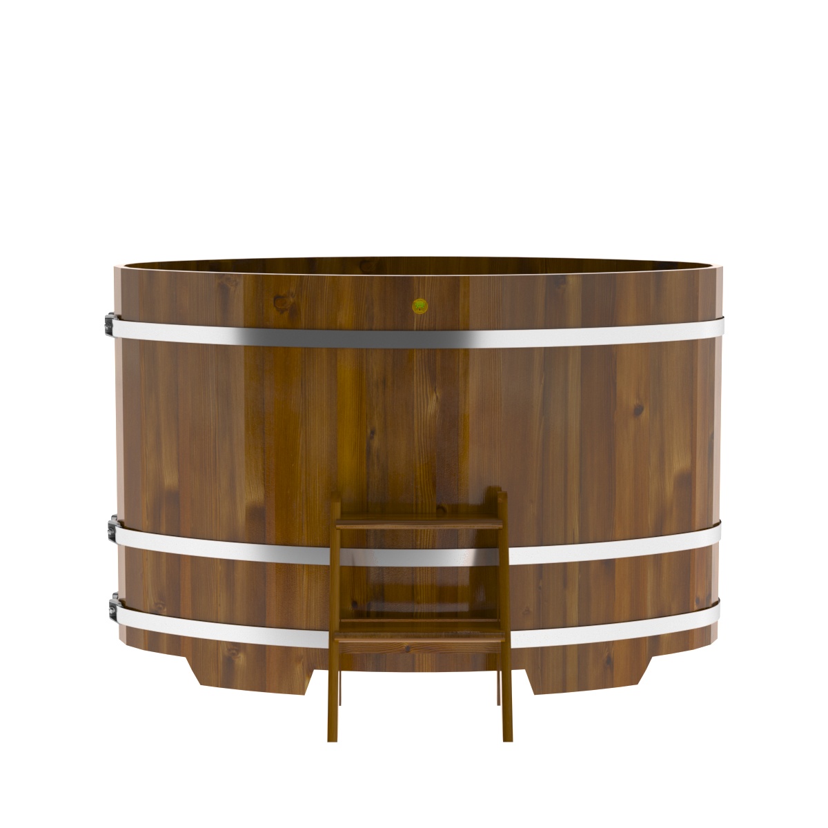 2273 Купель овальная из лиственницы Рустик 0,92х1,66х1,1 морёная Alyarus  - Вид №4