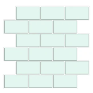 Наклейка декоративная 3D мозаика Мятный кирпич 25x25 см 87087947 STLM-2063403