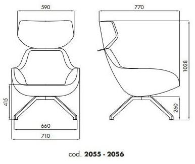 ALMA DESIGN Кресло из ткани с подголовником X 2big 2054 - Вид №6
