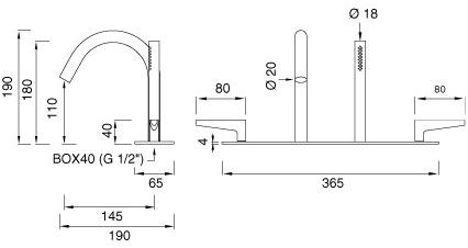 Ceadesign Кран из нержавеющей стали с ручным душем Flag Flg 29 - Вид №1