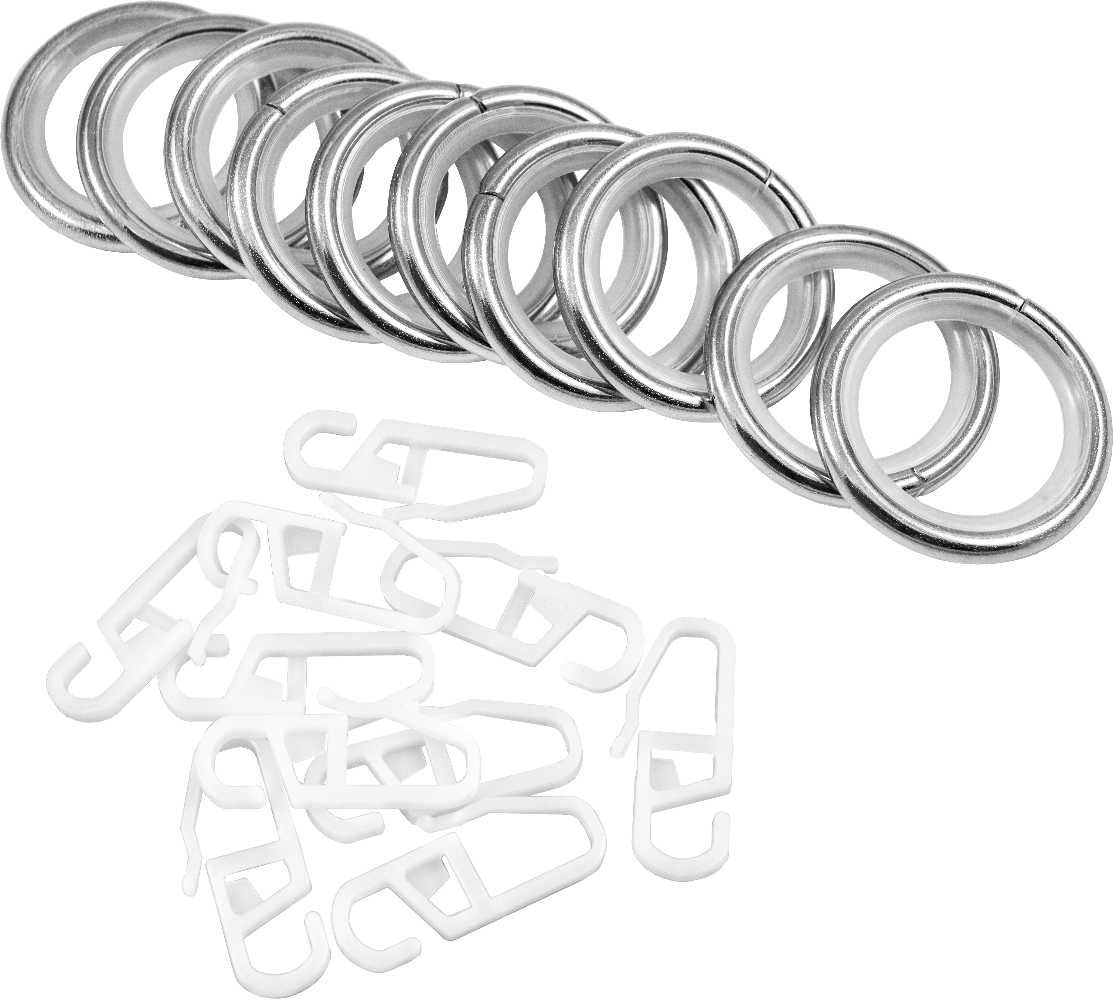 Кольца для карниза Santreyd с крючками, хром, 10 шт 82367969 STLM-0025616 - Вид №1