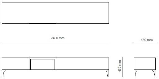 PRADDY Невысокая деревянная тумба под телевизор в современном стиле  Ml316  - Вид №2