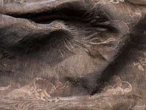 Жаккардовая ткань из льна и купро с цветочными узорами