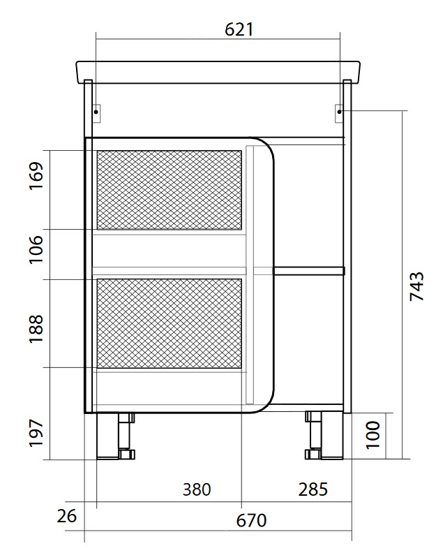 У76063 Тумба Nuvo 70Н 1д. Дуб Сонома 1 Marka NUVO  - Вид №3