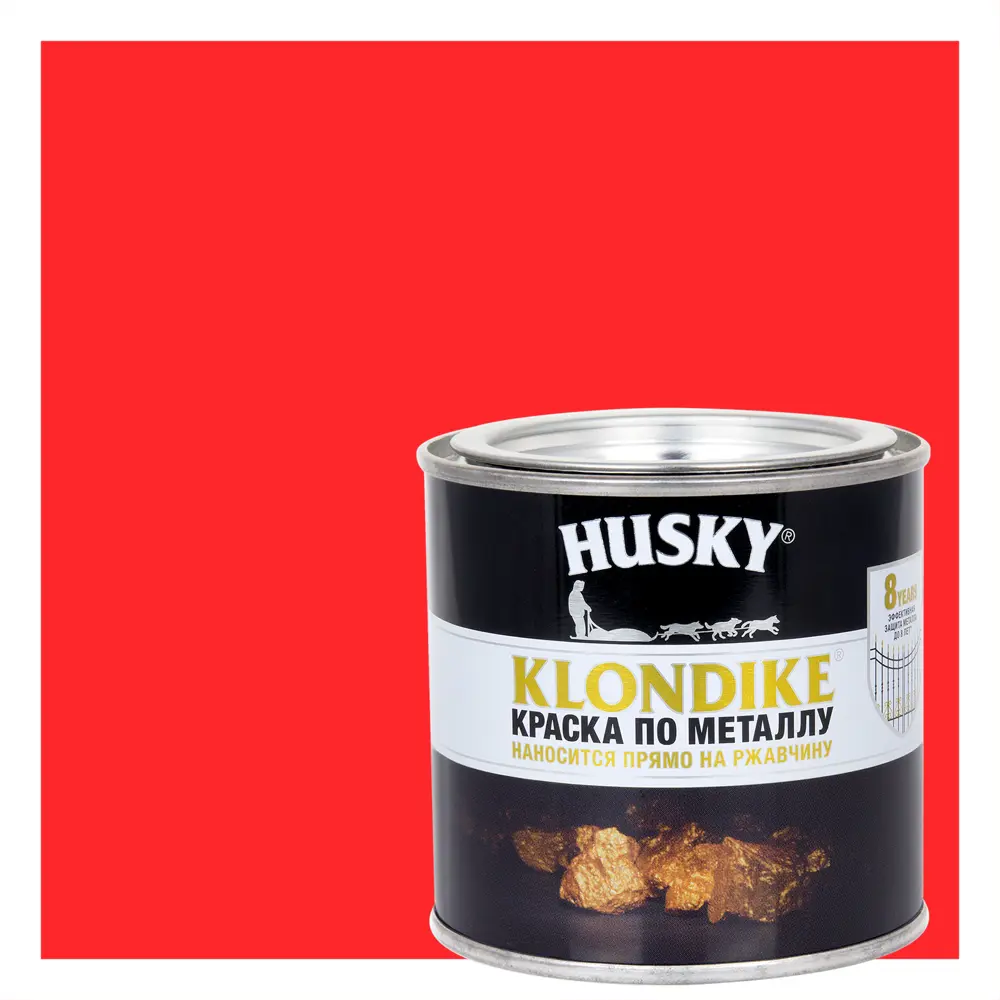 Антикоррозионная краска Husky Klondike для металла, красная глянцевая 0.25 л 84391750