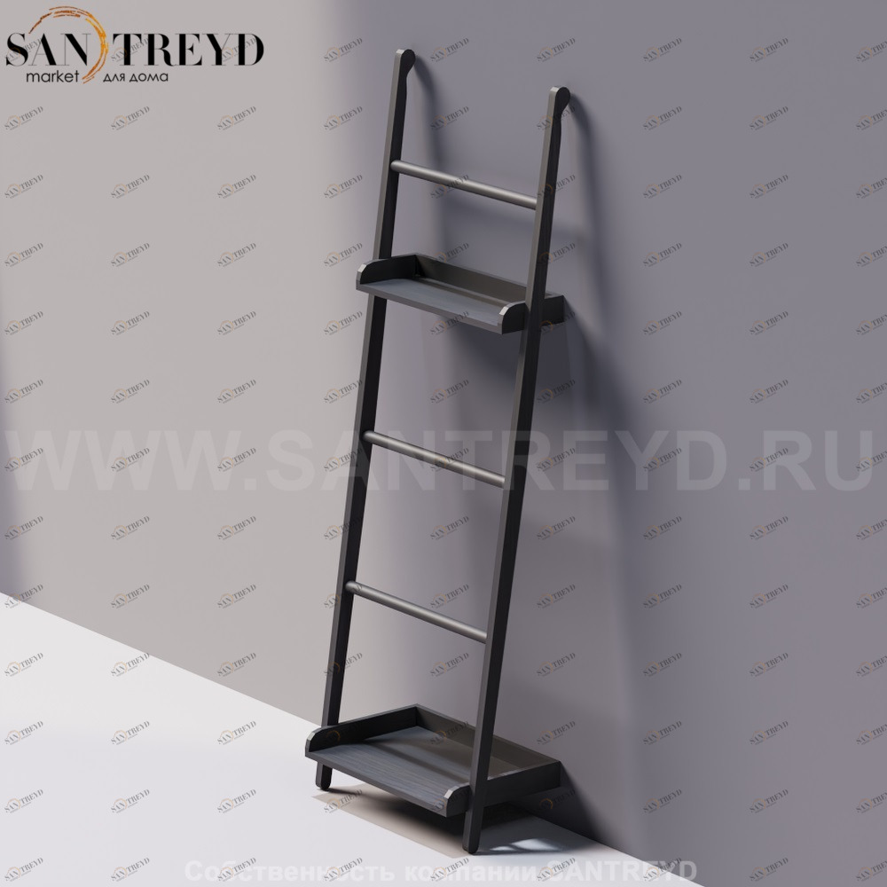 Agape STAIRS Вешалка для полотенец с двумя полками под темный дуб ACOM0545NRW