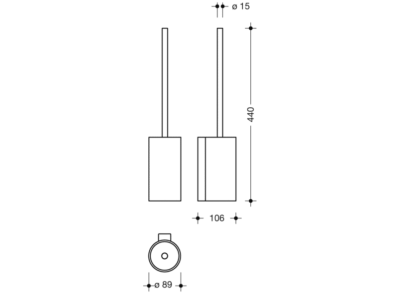 162.20.10040 Набор туалетных щеток HEWI System 162 | Edelstahl  - Вид №6