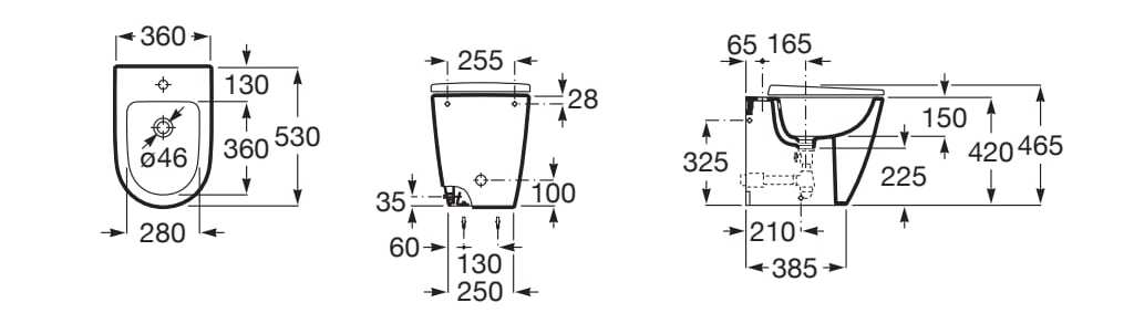 Напольное керамическое биде Roca Ona ARCH-00110363 - Вид №9