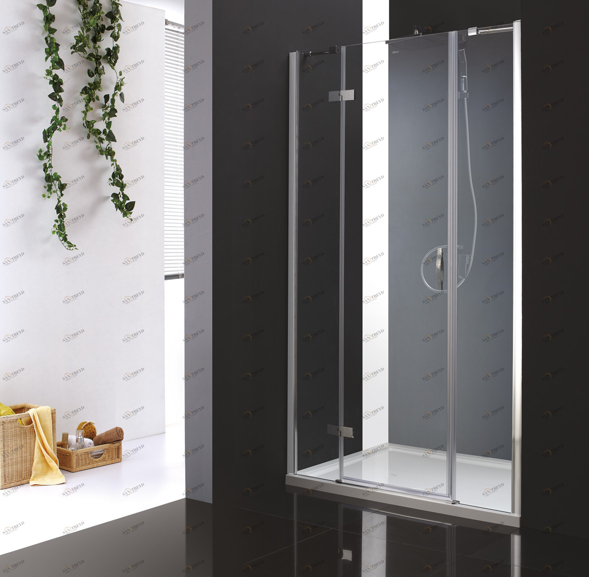 Душевая дверь в нишу CEZARES BERGAMO-W-B-13-60+60/40-P-Cr-L