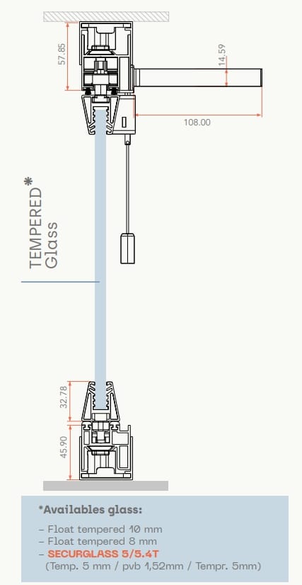 Витраж с упаковываемыми дверцами TEMPRAGLASS ARCH-00001449